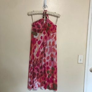 Tommy Bahama mini neck tie pink dress size xs.